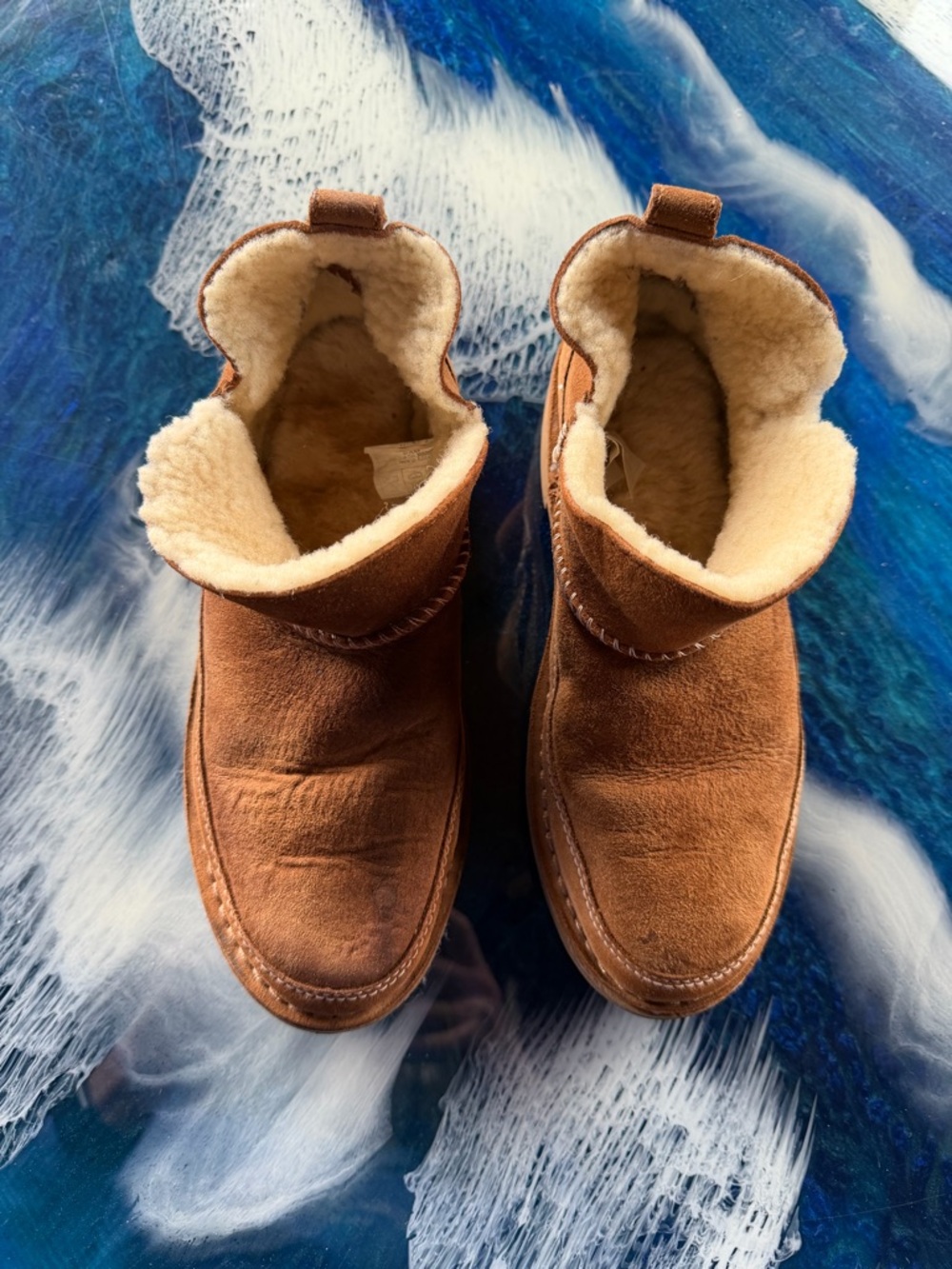 UGG Chestnut Brown Suede Shearling-Lined Women's Boots
